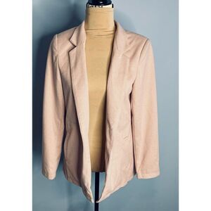 BRAND NEW - Just Fashion Now Women’s M Tweed Open Front Blazer Pink Fully lined
